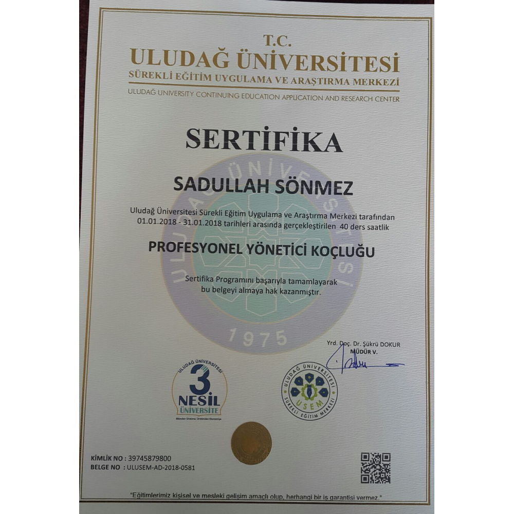 ULUDAĞ ÜNİVERSİTESİ PROFESYONEL YÖNETİCİ KOÇLUĞU