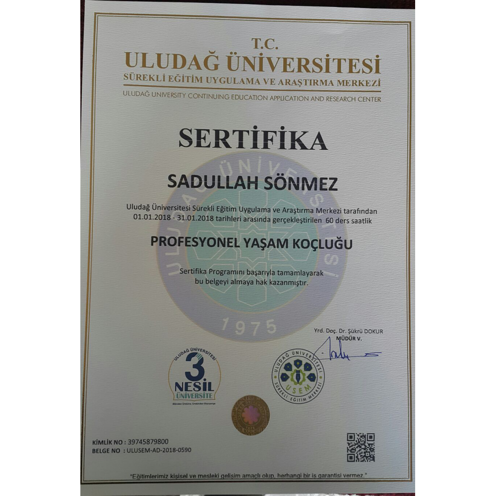 ULUDAĞ ÜNİVERSİTESİ PROFESYONEL YAŞAM KOÇLUĞU